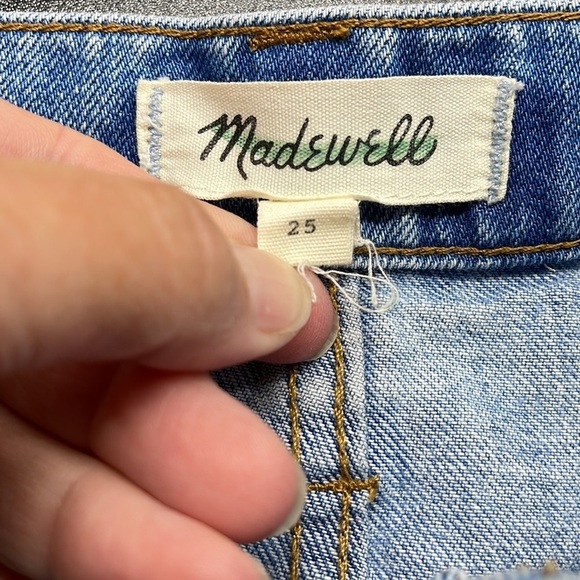Madewell Rigid Denim Cutout Edition A-Line Mini Jean Skirt Size 25 - Picture 9 of 12
